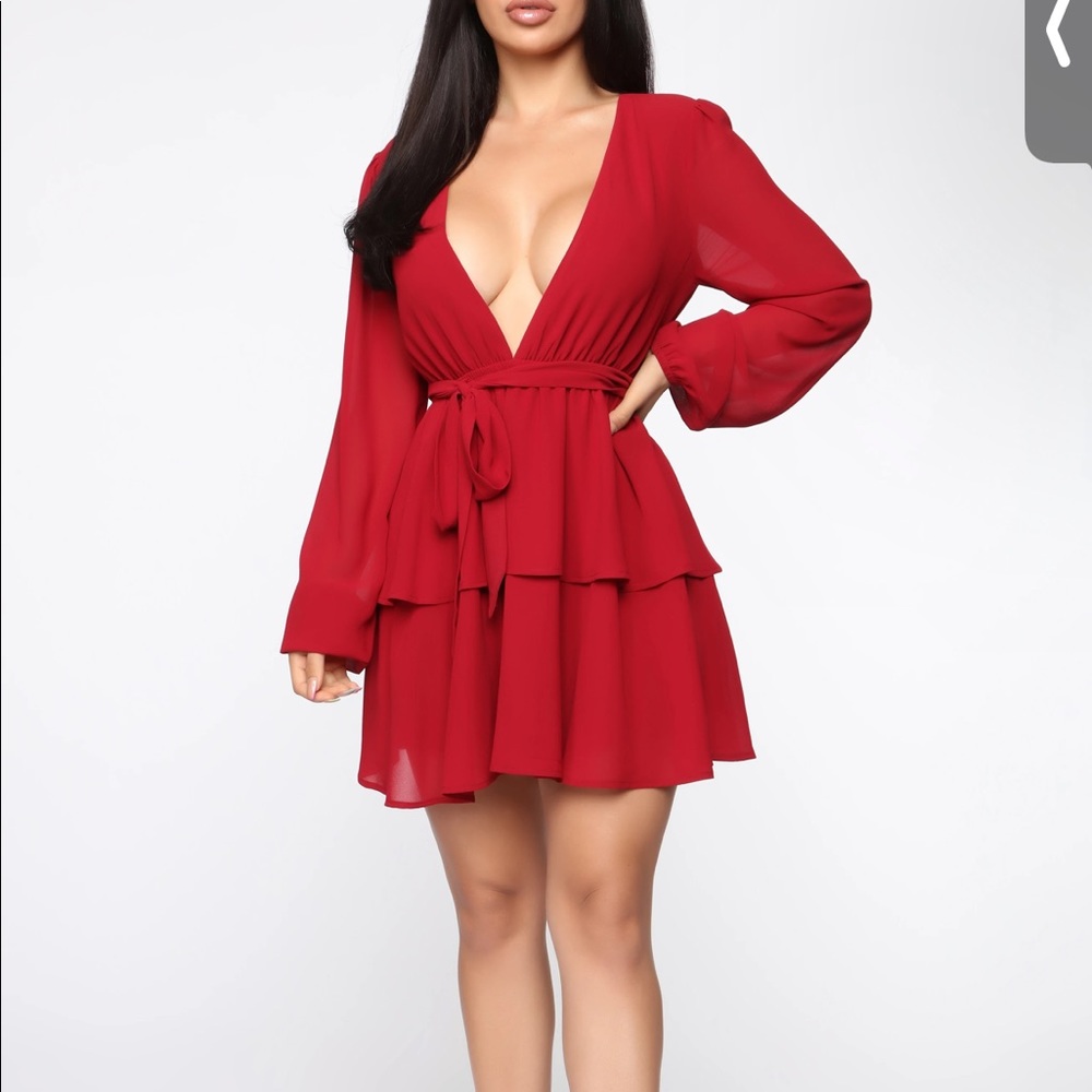 Red mini dress